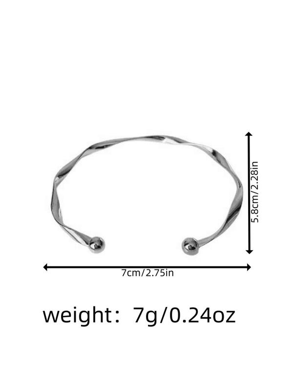 Fashion Simple Twist Design Cuff Bangle Bracelet, Fall Creative Alloy Accessories for Women, Daily Commuting Versatile Accessories for Party and Club, 80s Fashion