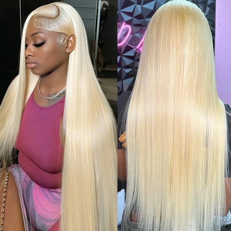 200% Density 13x6 HD Transparent 613 Blonde Lace Frontal Remy Hair Wigs 613 Bob Wig Brazilian Bone Straight 13x4 Lace Front Virgin Hair Wigs Buy 1 613 Blonde Wig Get 1 Pink Bag 1 HD Wig Cap 1 Brown Wig Cap and 1 Eyelashes hair  wigs