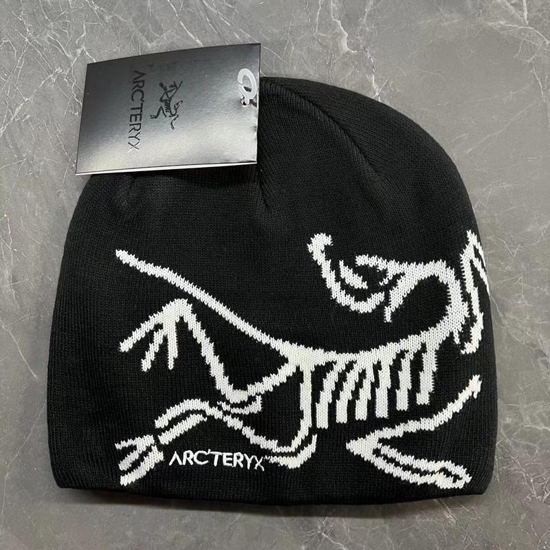 New Arcteryx Bird Head Black Toque Beanie Orca black Merino wool hat for winter casual Occasion, Autumn Winter Warm Cap with Embroidery,Outdoor Sports Hat,Ski Cap