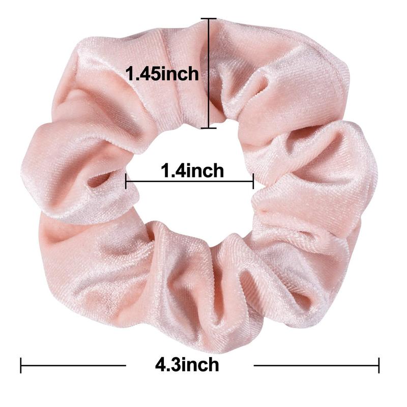 Delicate 12Pcs Blush Theme Velvet Scrunchies Set for Women: Pink Bobbles, Soft & Classic Thick Elastic Hair Bands, Perfect Lovers' Gifts