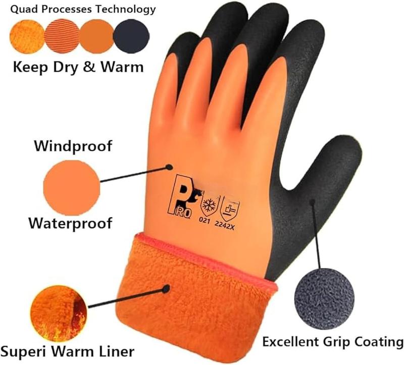 Waterproof Thermal Winter Work Gloves Fleece Liner Insulated Warm for Gardening Car Washing Fishing Outdoor