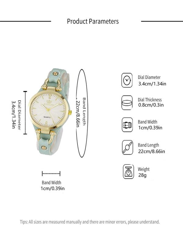 Women's Fashion Round Dial Quartz Watch, Casual Trendy Analog Watch, Fashionable Wristwatch for Women & Girls As Gift without Box