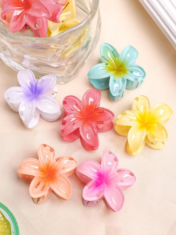 Colorful Flower Shaped Hair Claws (12pcs set), Cute Hair Claws, Summer Fashionable Hair Accessories for Women & Girls, Minimalist Headwear Suitable for Thick Hair, Fall Outfits, Fall Freshness