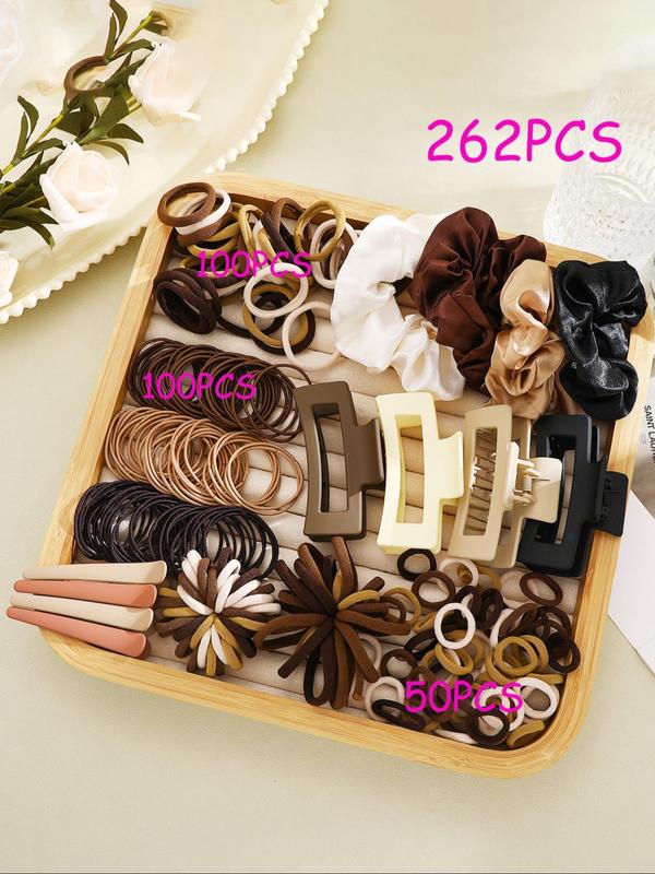 Random Color Hair Accessories Set, without Box, Including Hair Tie & Hair Claw & Hair Clips Set, Casual Versatile Hair Accessories for Women & Girls