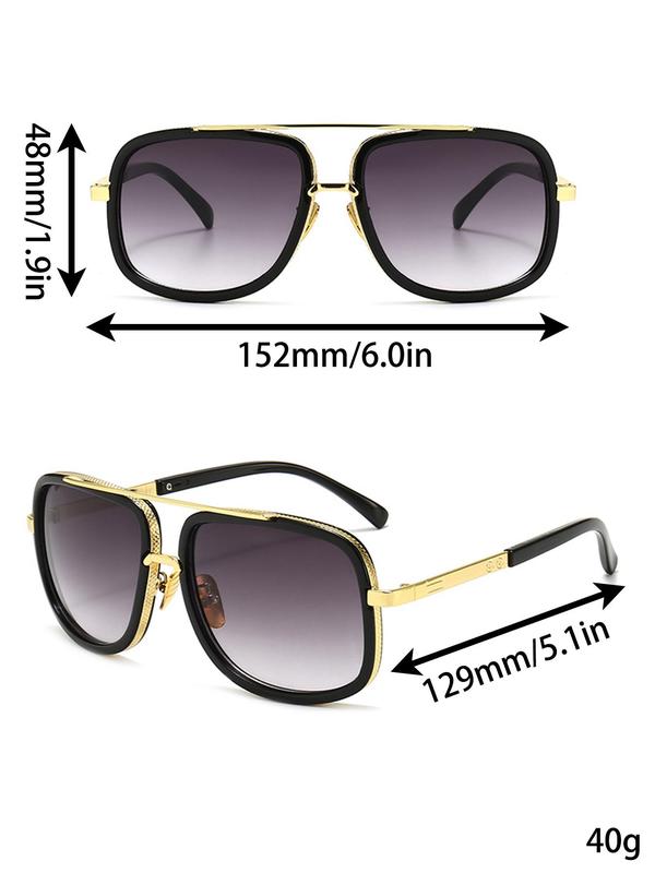 Street Style Summer Sunglasses, Men's 2024 Summer New Glasses, Trendy Square Frame Sunglasses for Everyday Use, Accessories for Outdoor Back To School