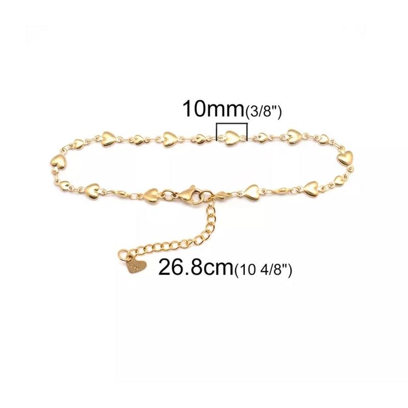 304 Stainless Steel Gold or Silver Color Anklets