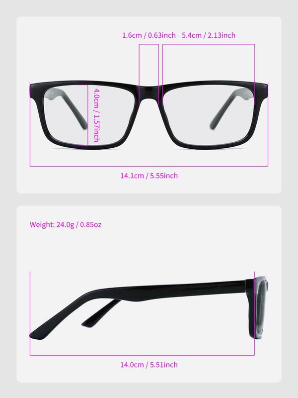 Simple Anti-blue Light  Rectangle Frame Eyeglasses for Everyday Use, Basic Geometric Frame Fashion Eyeglasses for Men and Women, Fashion Eyewear for Daily Wear