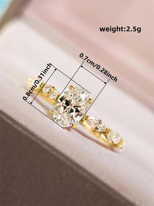 Elegant Rhinestone Decorated Ring,  Fashion Accessories for Women for Party, Daily Clothing Decor, Trendy Wedding Engagement Anniversary Party Jewelry Gifts