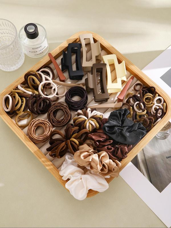 Random Color Hair Accessories Set, without Box, Including Hair Tie & Hair Claw & Hair Clips Set, Casual Versatile Hair Accessories for Women & Girls