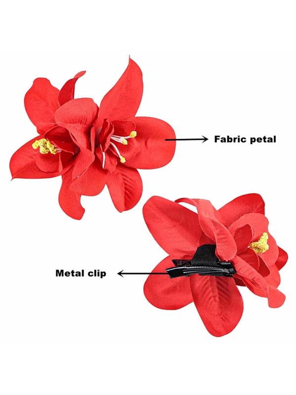 Flower Design Hair Clip (5counts), Fashionable Hair Accessories for Women & Girls, Cute Lovely Hairwear for Daily Used