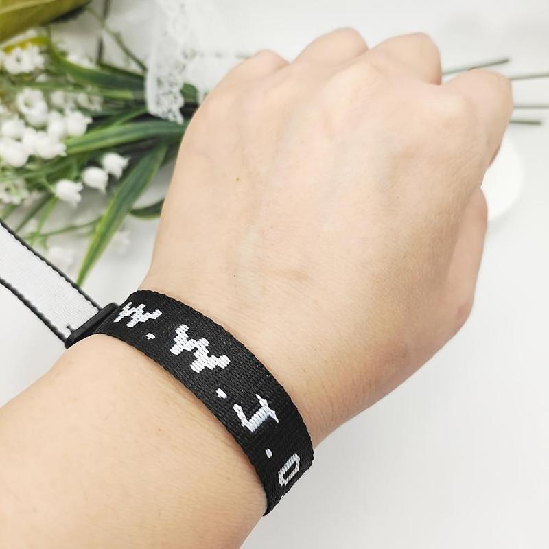 Letter Pattern Braided Wristband, 6 Counts set Adjustable Sports Wristband, Friendship Wristband for Daily Wear and Festival Celebration, Christmas Gift