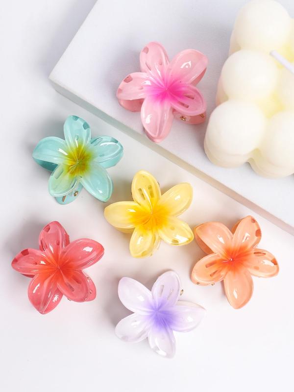 Colorful Flower Shaped Hair Claws (12pcs set), Cute Hair Claws, Summer Fashionable Hair Accessories for Women & Girls, Minimalist Headwear Suitable for Thick Hair, Fall Outfits, Fall Freshness