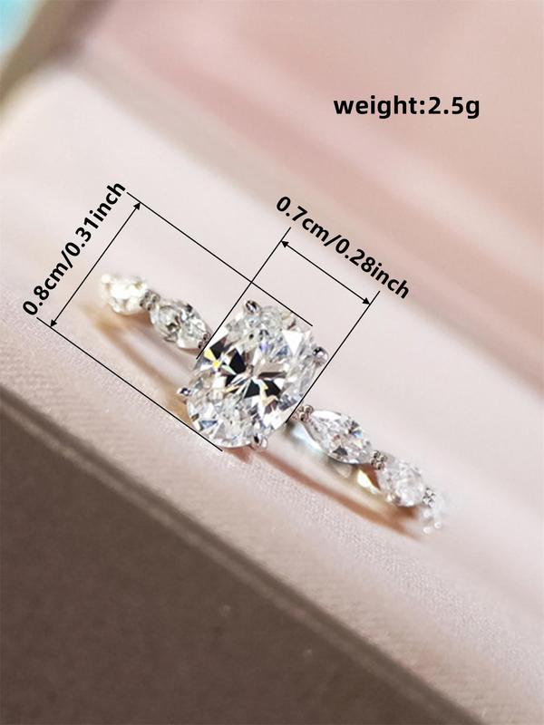 Elegant Rhinestone Decorated Ring,  Fashion Accessories for Women for Party, Daily Clothing Decor, Trendy Wedding Engagement Anniversary Party Jewelry Gifts