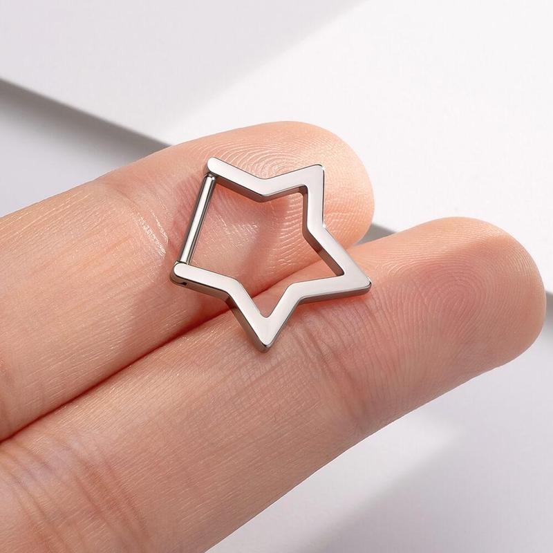 Oufer 16G Titanium Star Clicker Septum Ring