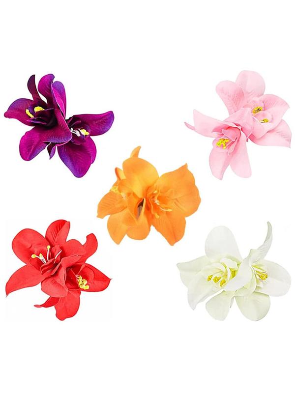 Flower Design Hair Clip (5counts), Fashionable Hair Accessories for Women & Girls, Cute Lovely Hairwear for Daily Used