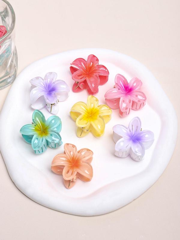 Colorful Flower Shaped Hair Claws (12pcs set), Cute Hair Claws, Summer Fashionable Hair Accessories for Women & Girls, Minimalist Headwear Suitable for Thick Hair, Fall Outfits, Fall Freshness