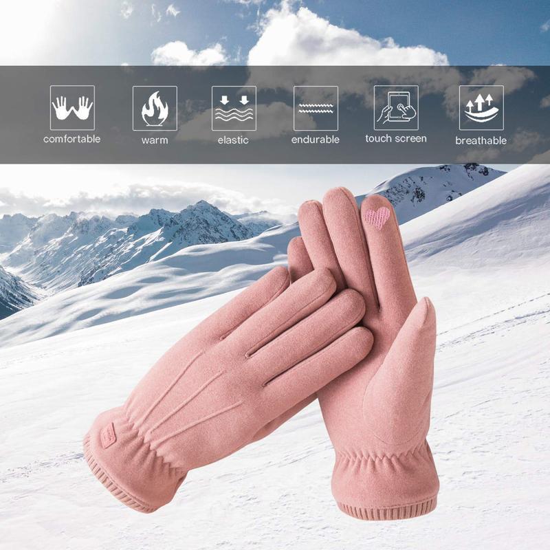 Women Winter Touchscreen Gloves Soft Comfortable Thermal Elastic Stretch Texting Glove for Traveling, Cycling, Running