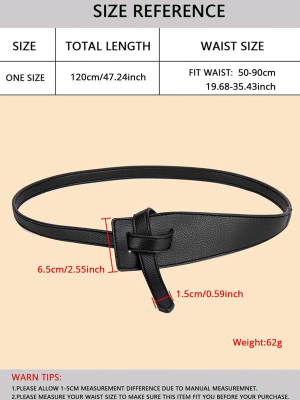 Women's Plain Color Fashion PU Leather Belt, Casual Waistband for Dresses Coat, Trendy All-match Clothing Accessory