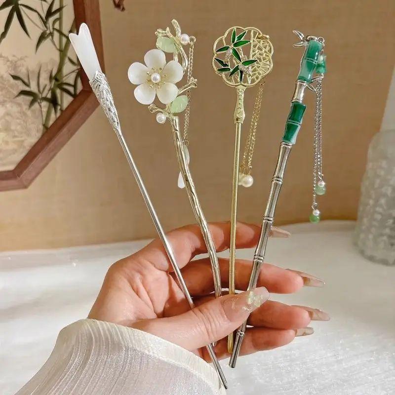 Hair Pin Set, 6 Counts set Hair Pin with Tassel, Heatless Styling Tools for Women & Girls, Hair Accessories for Daily Wear & Curly Hairstyles, Heatless Hairstyles, Christmas Gift