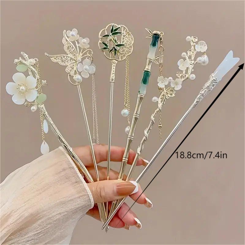 Hair Pin Set, 6 Counts set Hair Pin with Tassel, Heatless Styling Tools for Women & Girls, Hair Accessories for Daily Wear & Curly Hairstyles, Heatless Hairstyles, Christmas Gift