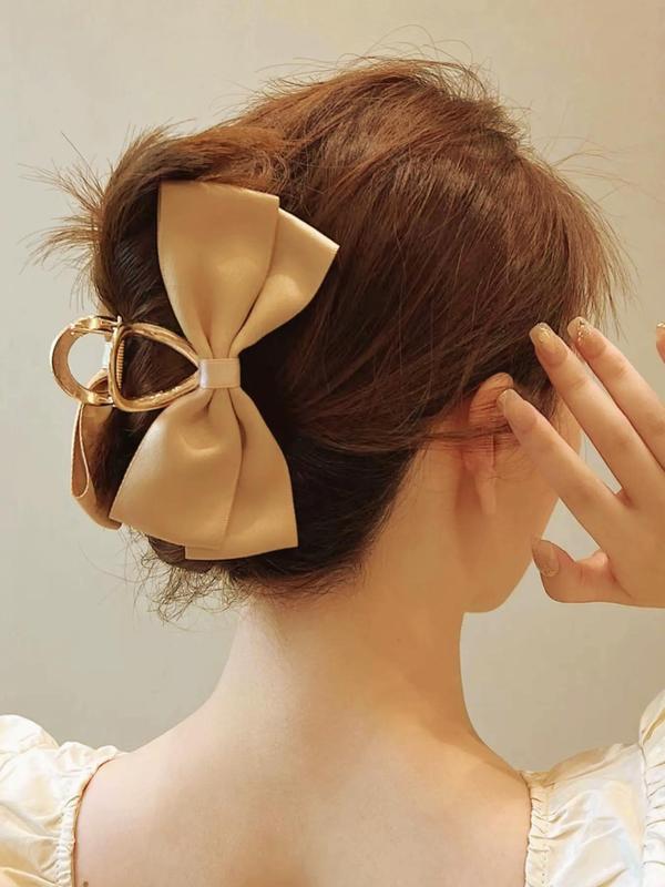 Elegant Bow Decor Hair Claw Clip Gift for Girlfriend, Casual Versatile Shark Clip for Women & Girls, Exquisite Jewelry As Gifts for Girlfriends