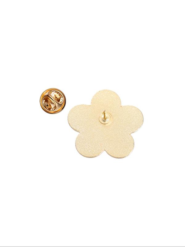 Letter Embossed Flower Design Brooch, Fashion Alloy Accessories for Women & Men, Enamel Pin Suitable for Backpacks, Jeans, Scarves, Hats Decoration Fixed Buckle