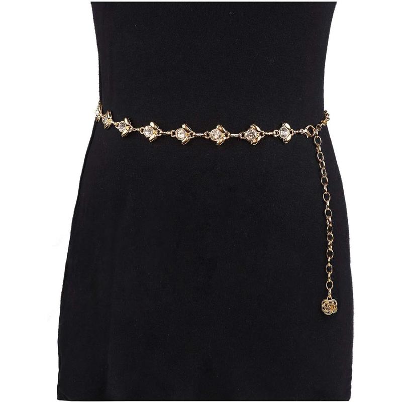 Chain Belt for Women Rhinestone Faux Crystal Waist Belts for Dress Gift