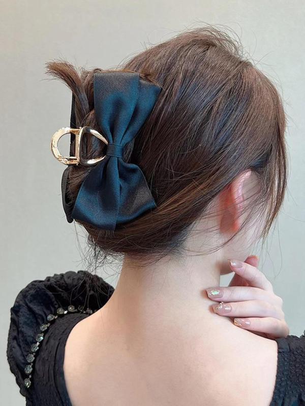 Elegant Bow Decor Hair Claw Clip Gift for Girlfriend, Casual Versatile Shark Clip for Women & Girls, Exquisite Jewelry As Gifts for Girlfriends