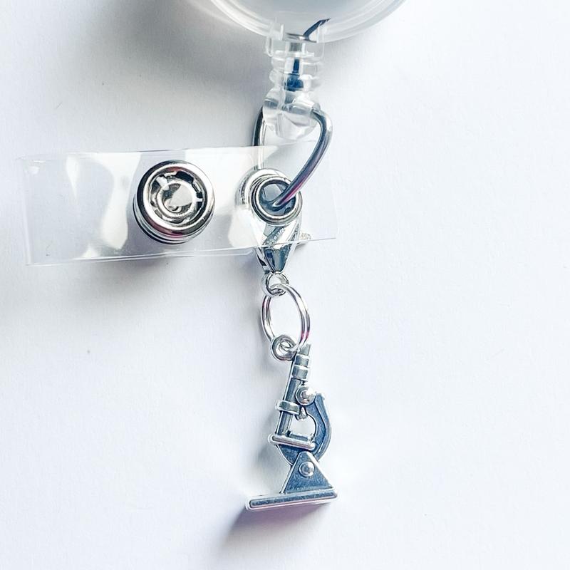 RN Nurse Badge Reel Charm Stethoscope Microscope Lanyard Charm Nurse Doctor Badge Charm Nurse ID Holder Charm Purse Charm Backpack ER