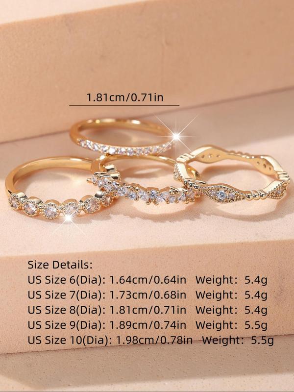 Women's Elegant Rhinestone Decorated Ring, Exquisite Trendy Ring, Fashionable Jewelry for Women As Gift for Party Decoration