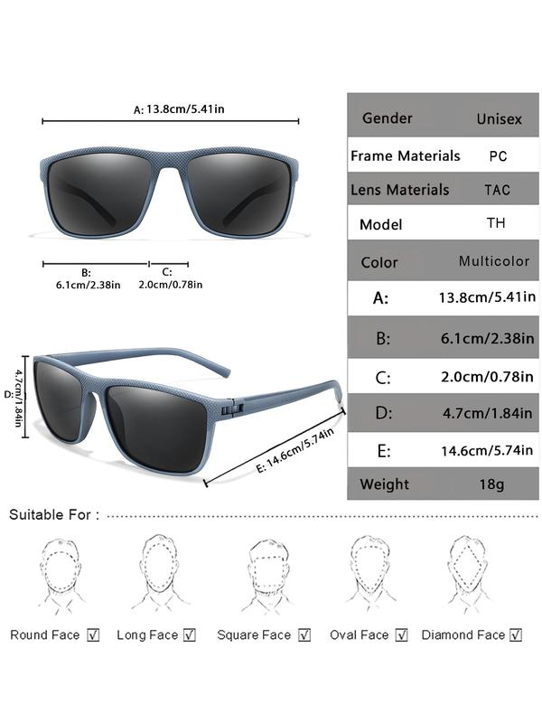 Unisex Square Polarized Sunglasses, Casual Sun Protection Glasses Trends 2024 for Women for Outdoor Activities, Fishing, Driving, Hiking, Cycling, Running