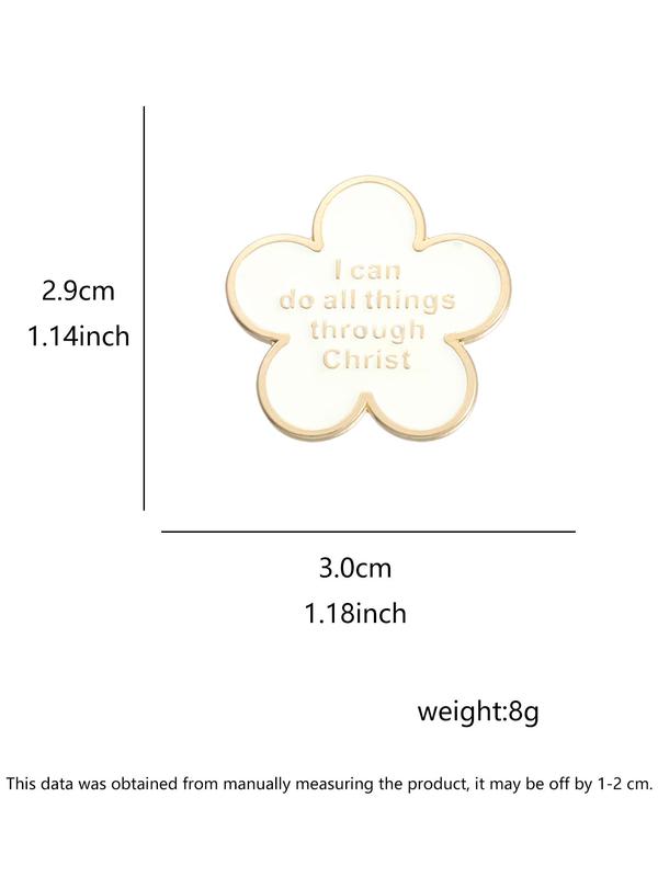 Letter Embossed Flower Design Brooch, Fashion Alloy Accessories for Women & Men, Enamel Pin Suitable for Backpacks, Jeans, Scarves, Hats Decoration Fixed Buckle