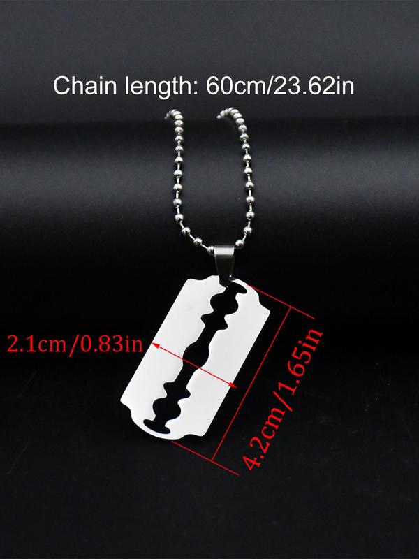 Men's Stainless Steel Razor Design Pendant Necklace, Fashion Jewelry for Party, Daily Clothing Decor, Trendy All-match & Exquisite Jewelry for Birthday Gift