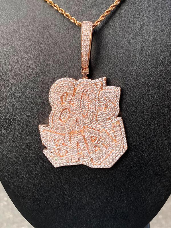 Hip Hop Rhinestone Letter Design Pendant, 2024 New Style Fashion Jewelry for Party, Daily Clothing Decor, Trendy All-match & Exquisite Jewelry for Birthday Gift