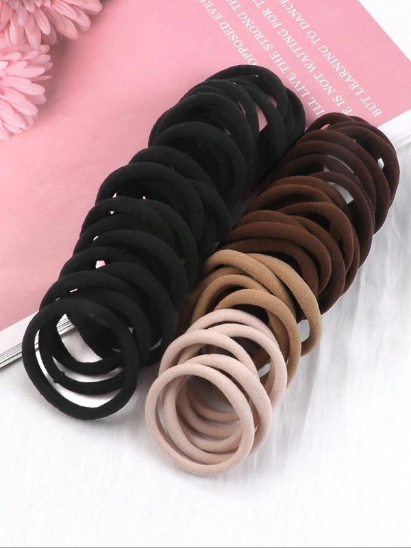 Solid Color Hair Tie, High Elasticity Hair Tie, Hair Accessories for Women & Girls, Minimalist Headwear Suitable for Thick Hair