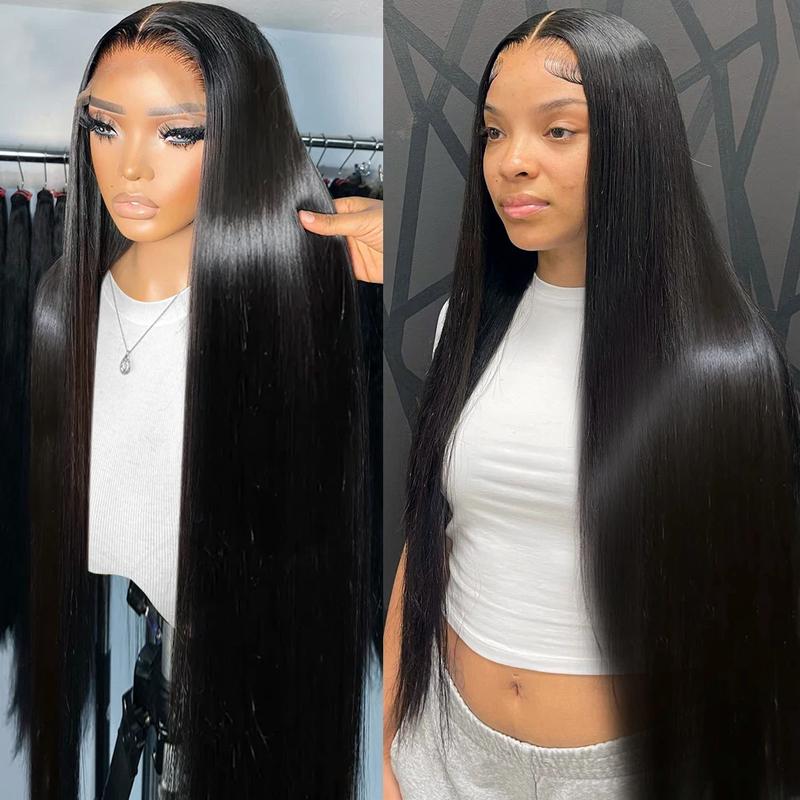 Bling Hair Straight Lace Front Hair Wigs 13x4 13x6 Lace Frontal Human Hair Wig for Women Brazilian Natural Black Hair 180% Density Pre-Plucked Hair Wig On Promotion