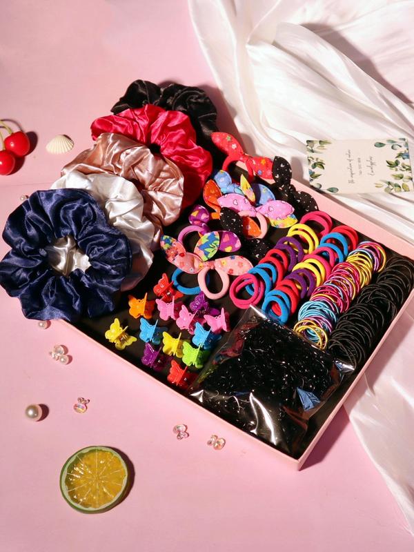 1180pcs set Cute Colorful Hair Accessories, Including Scrunchies & Hair Ties & Rubber Bands & Hair Claws Set for Women & Girls for Daily Use