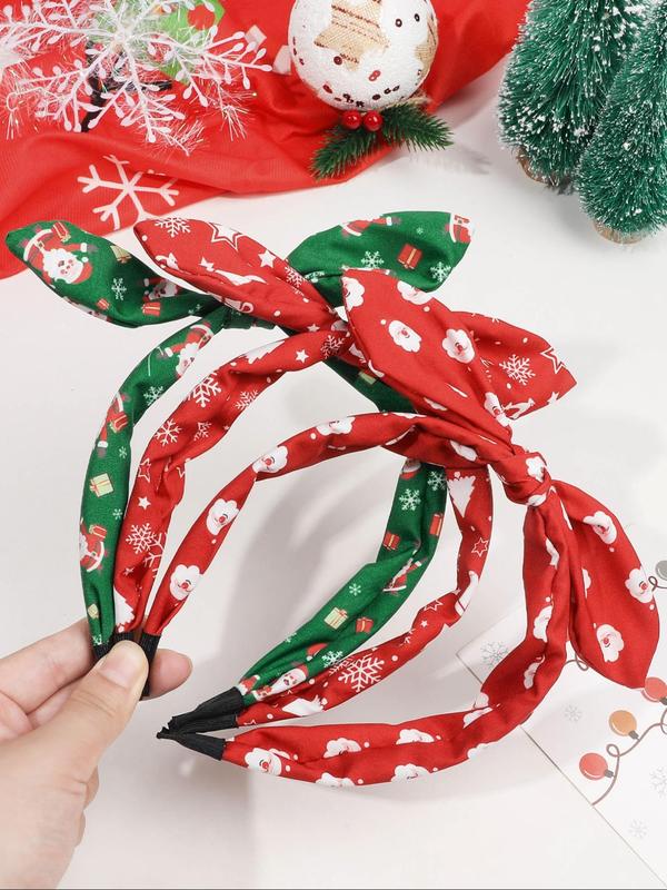 Cute Christmas Themed Knot Design Headband, High Stretch Hair Hoop for Women & Girls, Fashion Hair Accessories for Party, Daily Clothing Decor