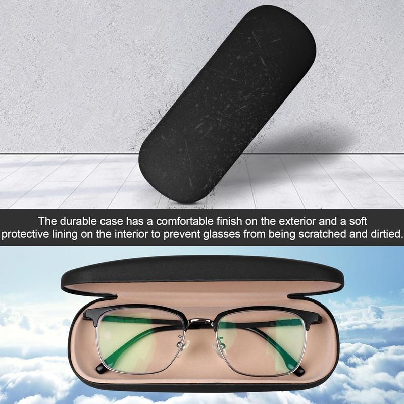 Glasses Case, 2 Pack Eyeglass Case with Cleaning Cloth, Glasses Case Hard Shell Fits  Glasses