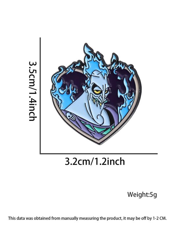 Cartoon Villain Character Brooch, Cute Heart Shaped Enamel Pin Suitable for Backpacks, Jeans, Scarves, Hats Decoration, Fashion Accessories for Men & Women