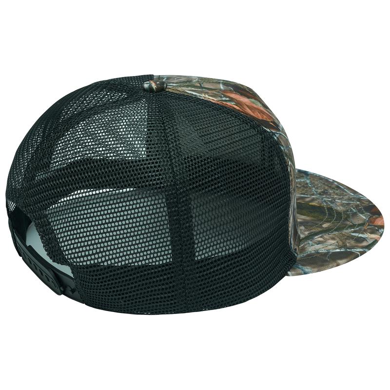 BASSDASH Flat Brim Trucker Cap Adjustable Snapback Hat Mesh Back For Men Women Fishing Hunting