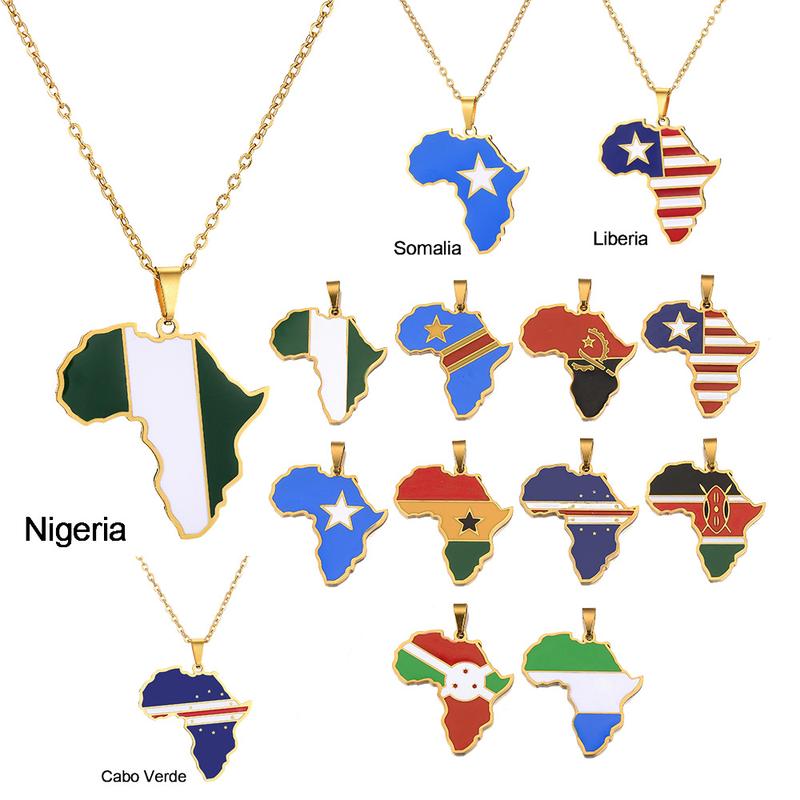 Hot selling creative world maps, national flags, necklaces, pendants,Women and men jewelry,tiktok shop