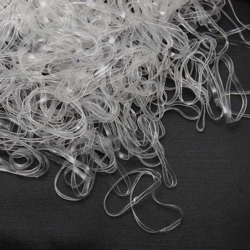 Clear Elastic Hair Rubber Bands, 1500count Mini Small Clear Ponytail Elastics Holders for Blond  Girls Hair No Crease Damage No Hurt 1 Inch TPU