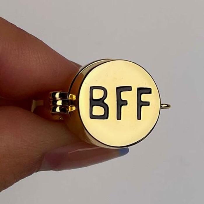 BFF Ring, Best Friends Forever Ring, SpongeBob Set, Adjustable Ring, Friendship Ring, Best Friend Jewelry Gift, Cartoon Jewelry, Soulmate Ring, Best Pals Ring, Cute Fun Gift For Her And Him