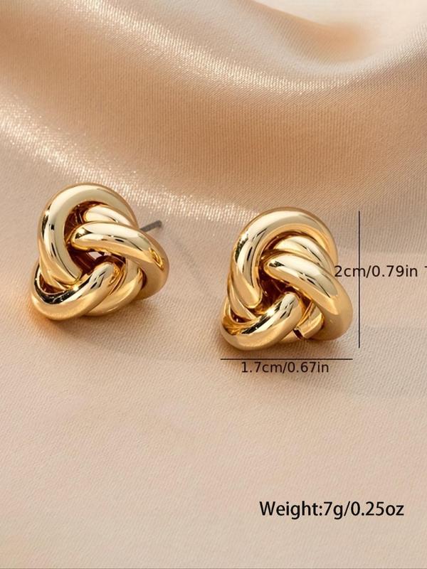 Women's Elegant Knot Design Stud Earrings, 1 Pair Trendy Retro Stud Earrings, Stylish Vintage Jewelry for Women & Girls for Daily & Party Decor