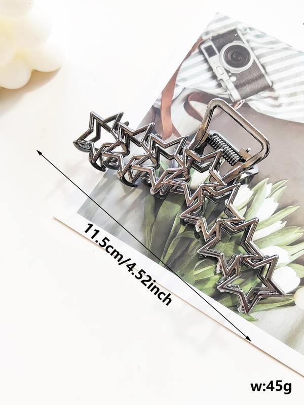 Women's Elegant Hollow out Star Design Hair Claw,  Fashion Alloy Hair Accessories for Daily Wear, Large Size Easy Grasping Hair Claw Clip