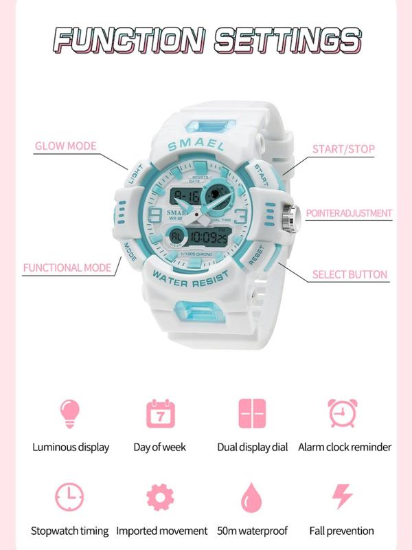 Fashion Digital Watch with Date Display for Women and Girls, Casual Sporty Quartz Waterproof Wristwatch With Box