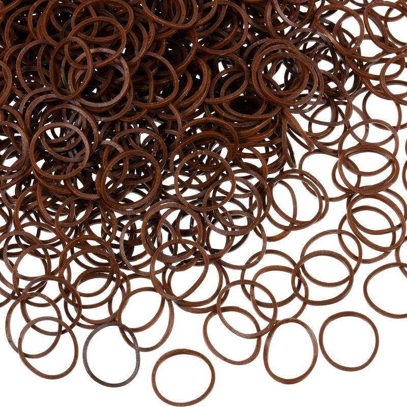 1000 Mini Rubber Bands Soft Elastic Bands for Hair Braids(1.5 cm,Dark Brown)