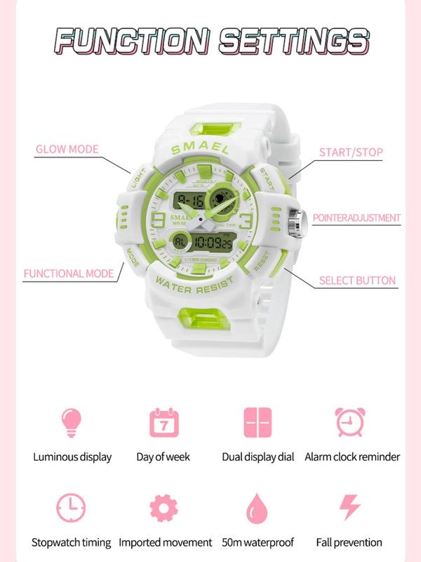 Fashion Digital Watch with Date Display for Women and Girls, Casual Sporty Quartz Waterproof Wristwatch With Box