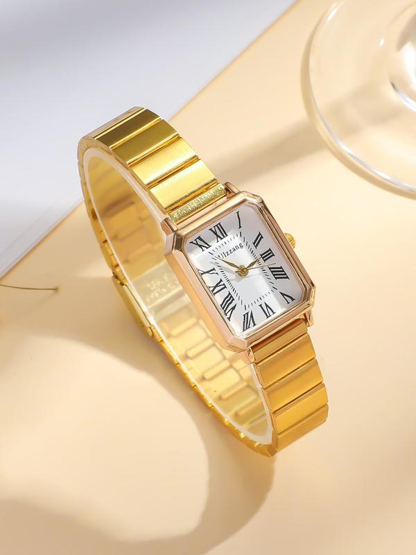 Women's Elegant Fashion Rectangle Dial Quartz Watch, Fashion Watch for Party, Daily  Decor, Trendy All-match & Exquisite Watch for Birthday Gift without Box